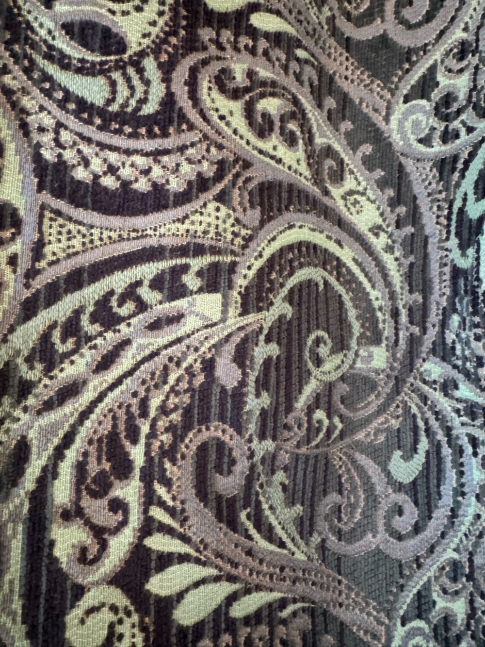 Women's Paisley Quilted Artisan Jacket - Navy & Mint - Picture 6 of 8